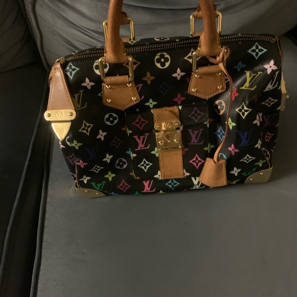 Louis Vuitton Black Multicolor Satchel